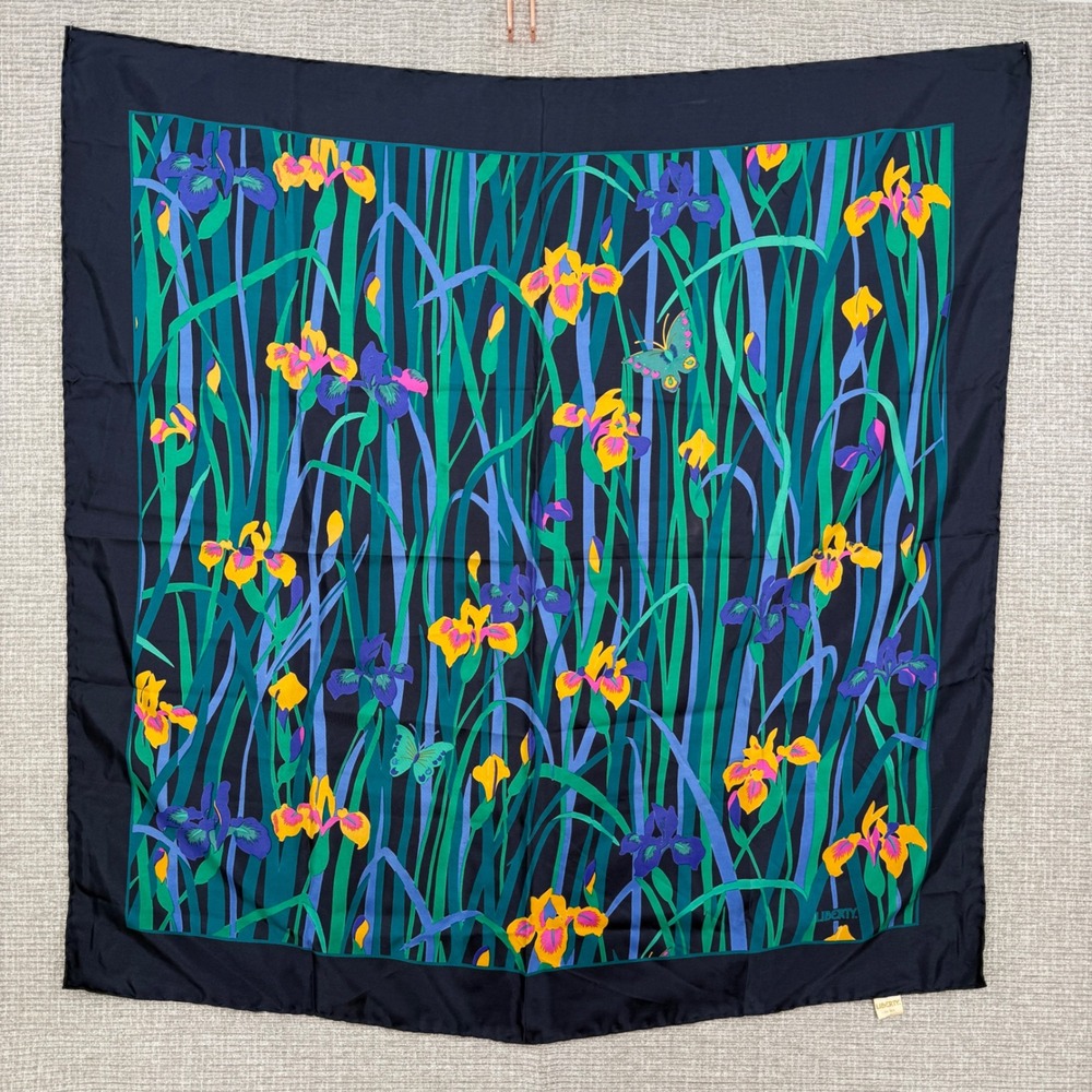 Vintage Liberty Scarf by Collier Campbell Iris Butterfly Made in England Cottage